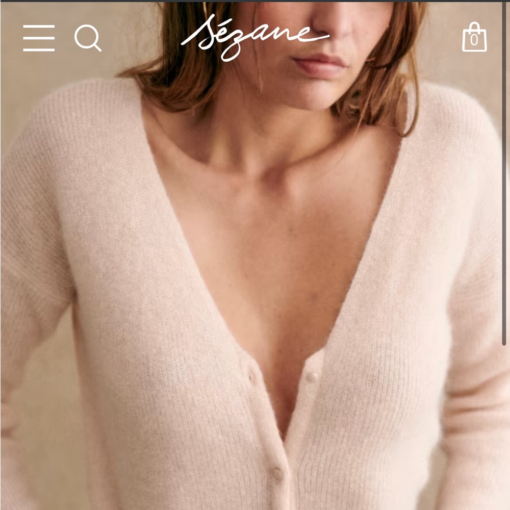 Sezane Barry cardigan rosy beige size XS